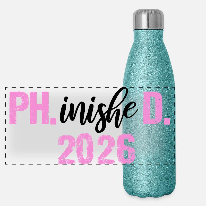 Doktor 2026 Abschluss Philister Dissertation Phd Panorama Glitzer Isolierflasche 500 ml