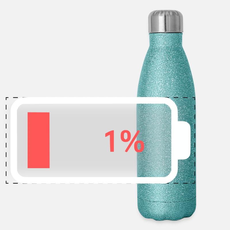 Empty Battery 1% Icon Panoramic Glitter Thermal Bottle 500 ml