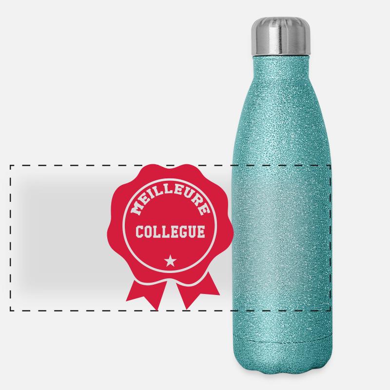 Beste Kollege Panorama Glitzer Isolierflasche 500 ml