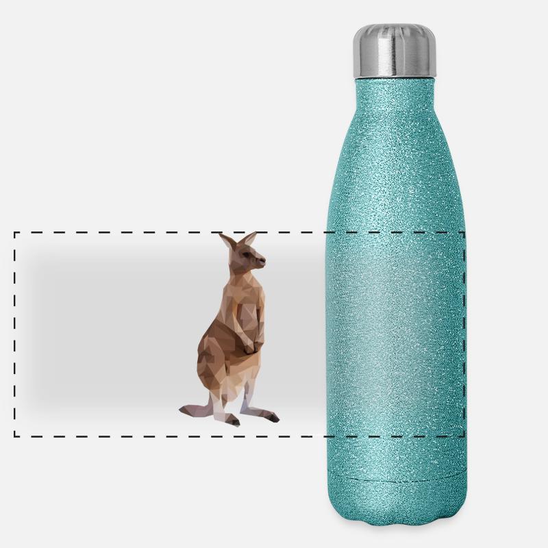 Graphique géométrique Kangaroo Low Poly Gourde isotherme panoramique pailletée 500 ml