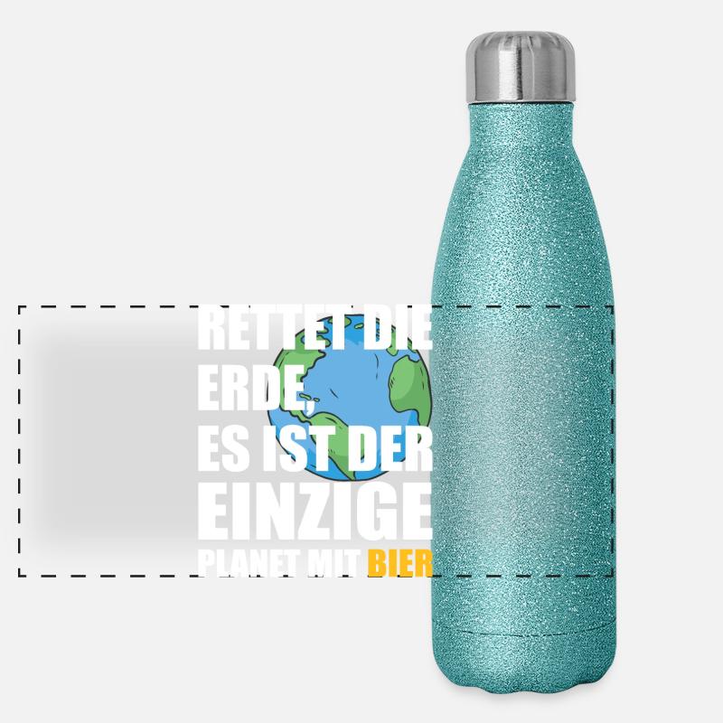 La bière sauve la planète Gourde isotherme panoramique pailletée 500 ml