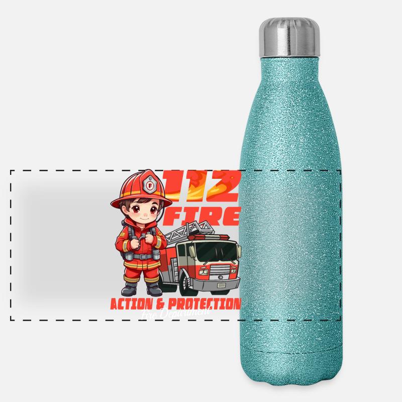 Petit pompier Gourde isotherme panoramique pailletée 500 ml