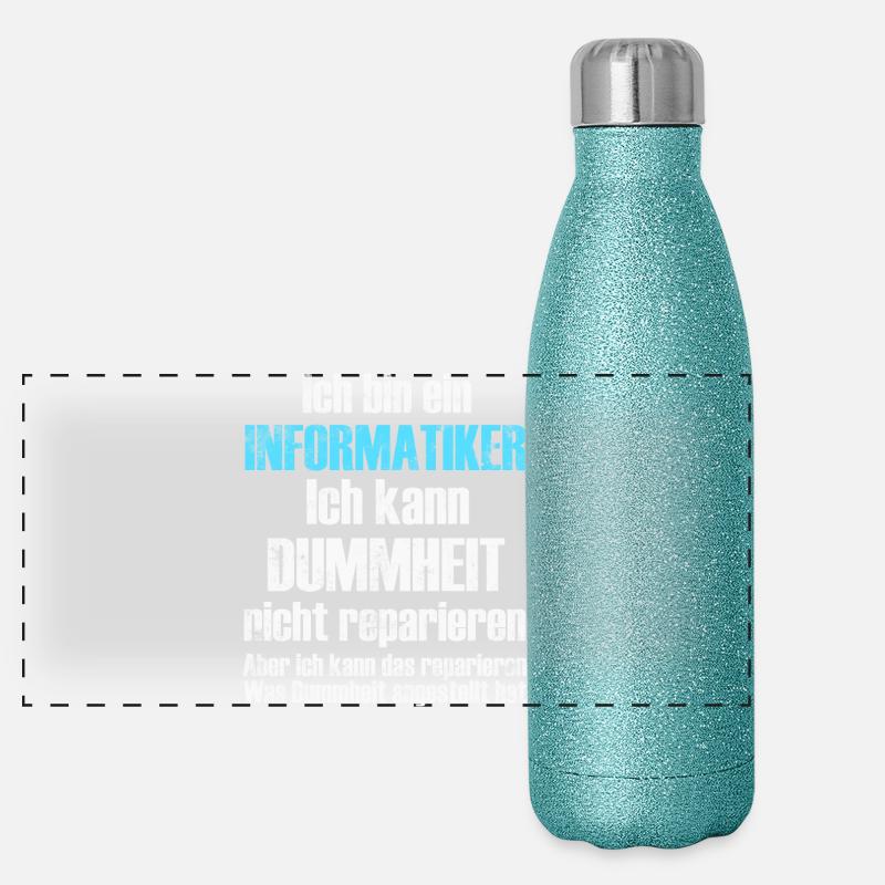 Informatiker Informatik Panorama Glitzer Isolierflasche 500 ml