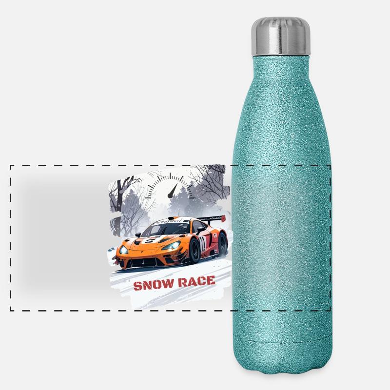 COURSE SUR NEIGE Gourde isotherme panoramique pailletée 500 ml