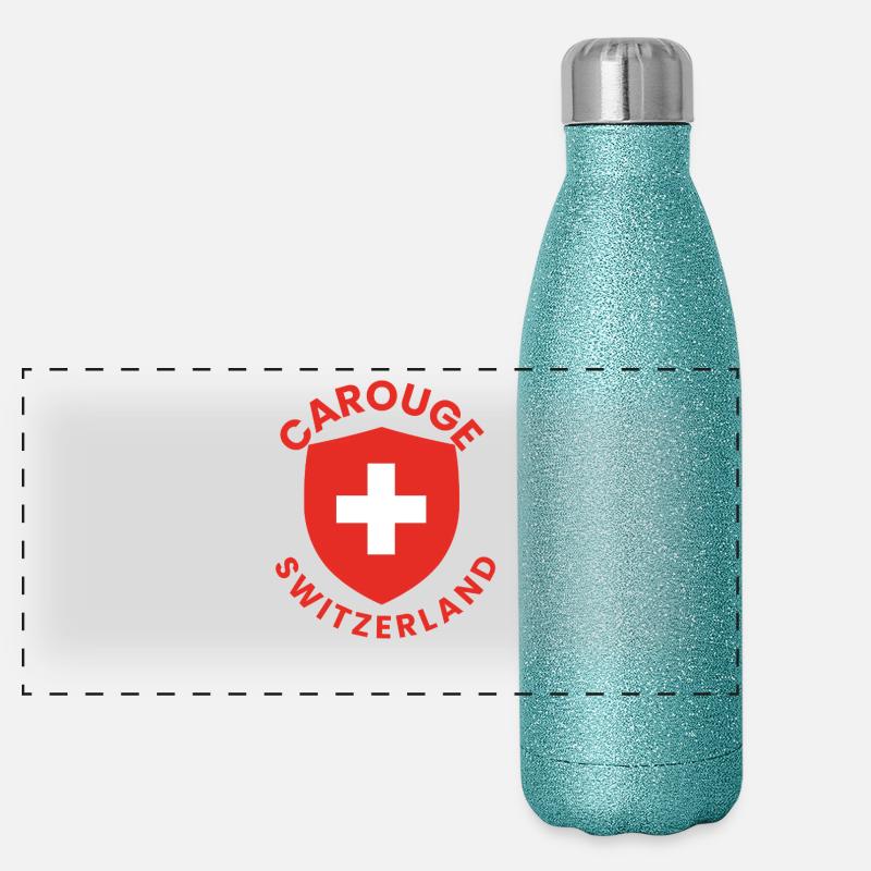 Carouge Suisse Conception du Bouclier Gourde isotherme panoramique pailletée 500 ml