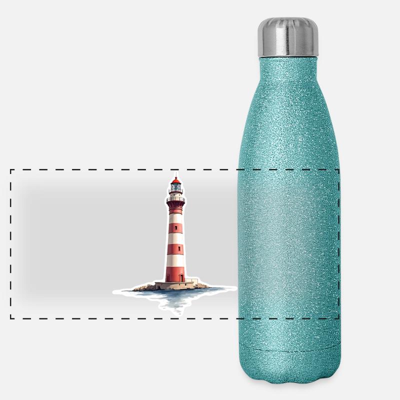 Leuchtturm Panorama Glitzer Isolierflasche 500 ml