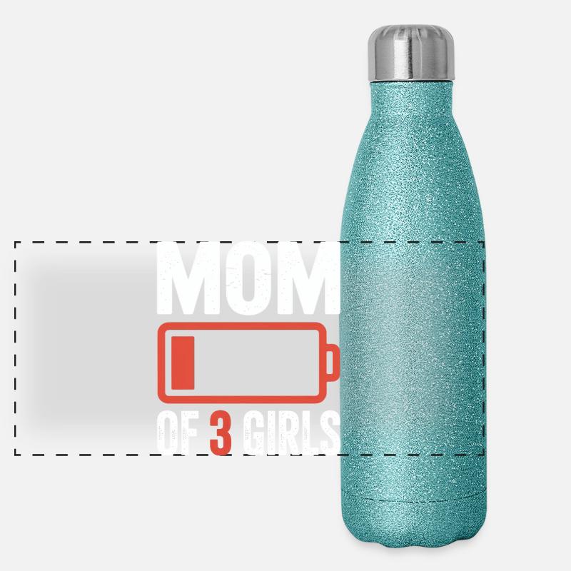 Mutter von 3 Mädchen Batterie-Tee Panorama Glitzer Isolierflasche 500 ml