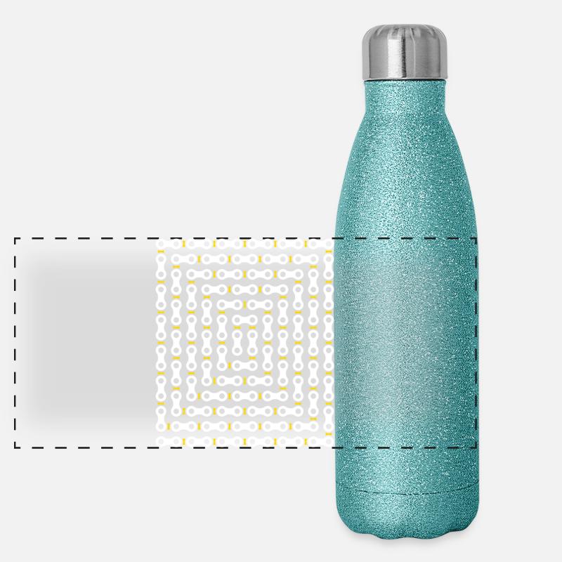 Bicycle Chain Pattern Panoramic Glitter Thermal Bottle 500 ml