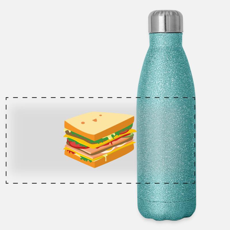 Süßes Sandwich Panorama Glitzer Isolierflasche 500 ml