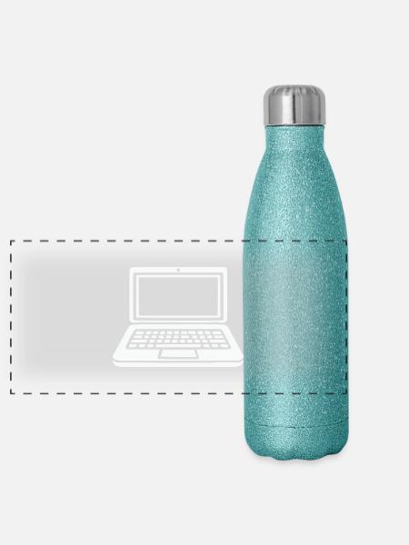ordinateur portable - Gourde isotherme panoramique pailletée 500 ml - paillettes bleues - Devant