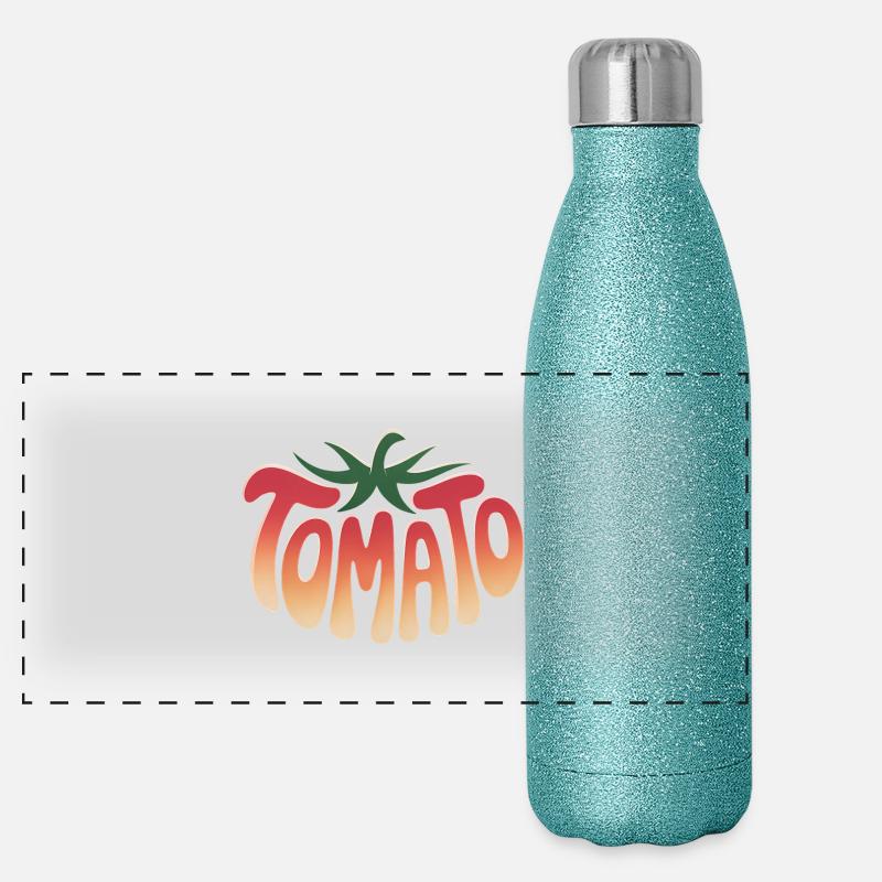 Tomato - Cool Vegetable Logo Panoramic Glitter Thermal Bottle 500 ml