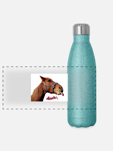 Ätsch! - Panorama Glitzer Isolierflasche 500 ml - Blau Glitzer - Vorne