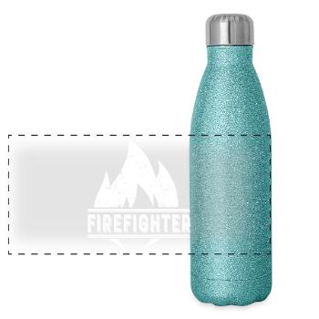 Pompier lutte contre les incendies Incendie Incendie - Gourde isotherme panoramique pailletée 500 ml - paillettes bleues - Devant