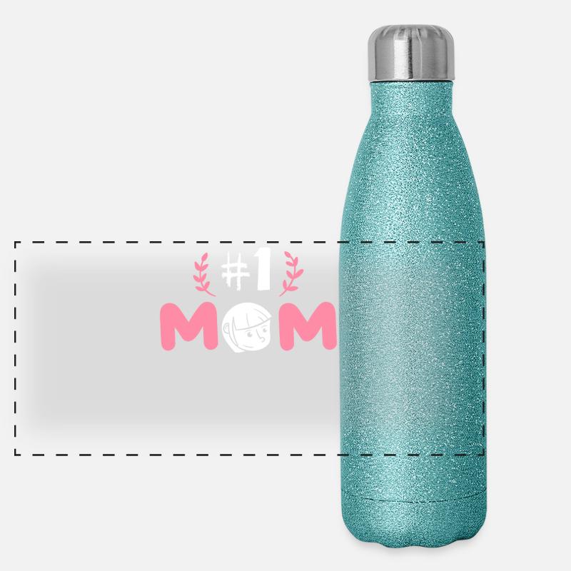 #1 Mom Mutter Muttertag Liebe Geschenk Idee Panorama Glitzer Isolierflasche 500 ml