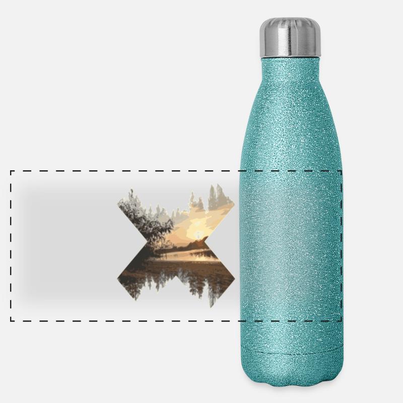 X-Landscape Coucher de soleil Gourde isotherme panoramique pailletée 500 ml