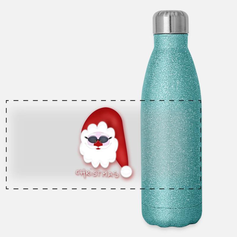 Noël - cool Père Noël Gourde isotherme panoramique pailletée 500 ml