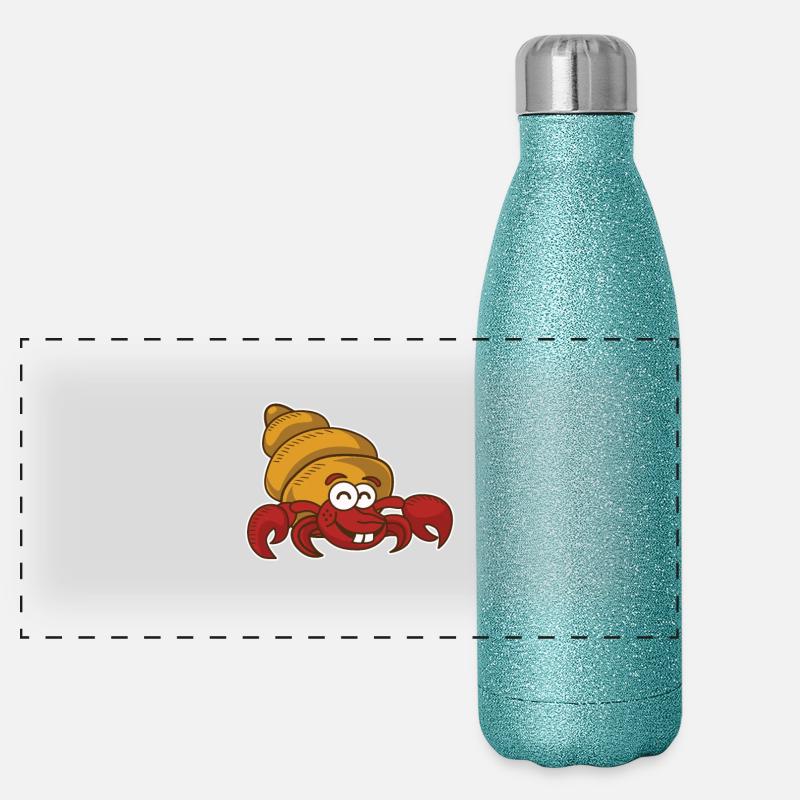 Crabe crustacé Gourde isotherme panoramique pailletée 500 ml