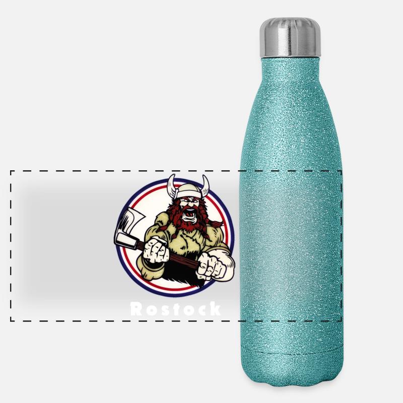 Rostocker Wikinger Panorama Glitzer Isolierflasche 500 ml