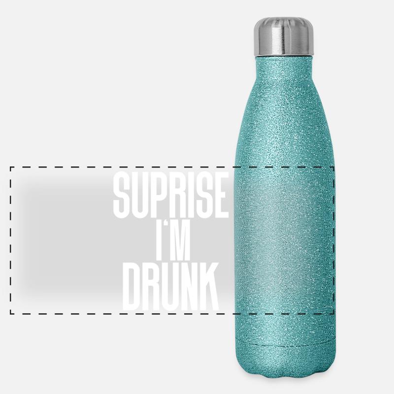 Drunk Panorama Glitzer Isolierflasche 500 ml