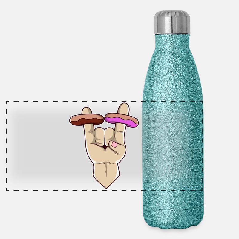 2 Donuts from Hell Panorama Glitzer Isolierflasche 500 ml