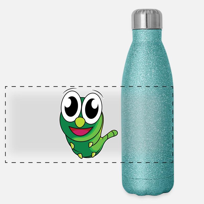 Drôle de chenille - design Gourde isotherme panoramique pailletée 500 ml