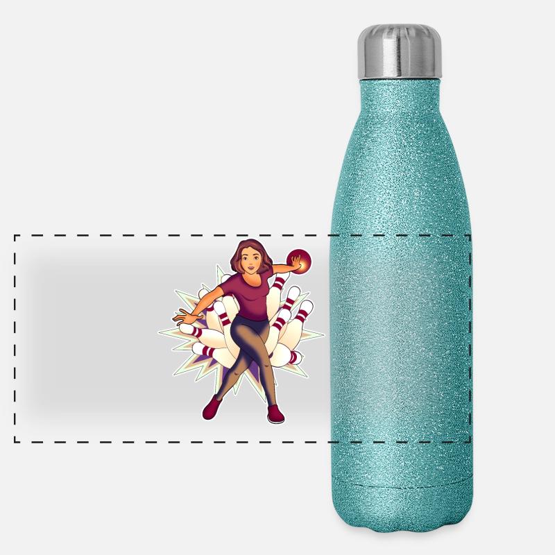 Bowling Queen Panorama Glitzer Isolierflasche 500 ml