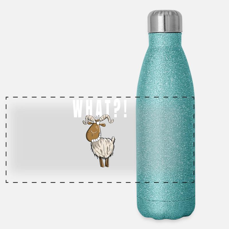 What ?! Drôle de chèvre Gourde isotherme panoramique pailletée 500 ml