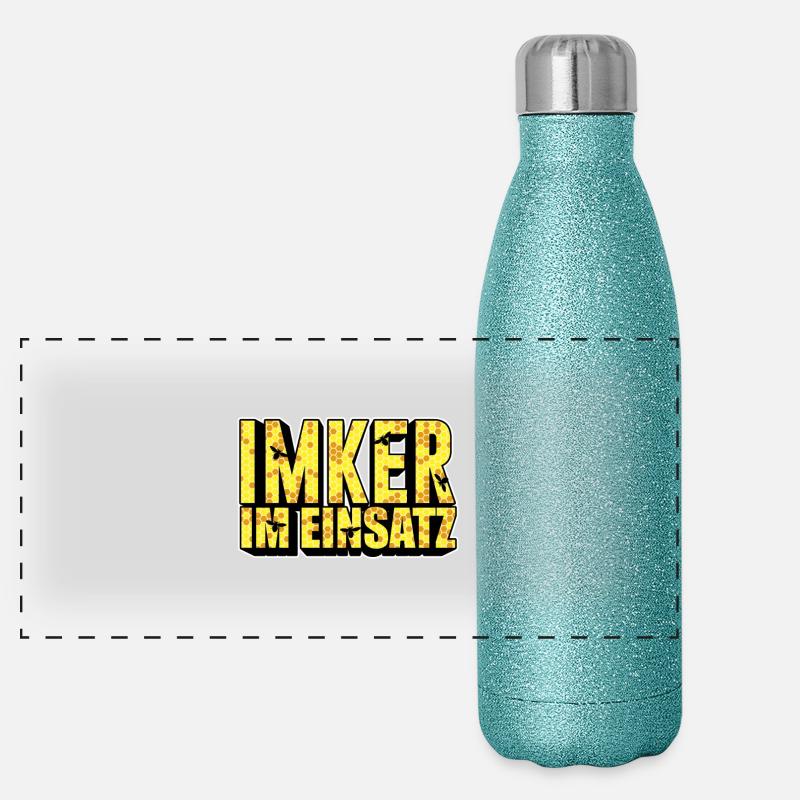Imker im Einsatz Panorama Glitzer Isolierflasche 500 ml
