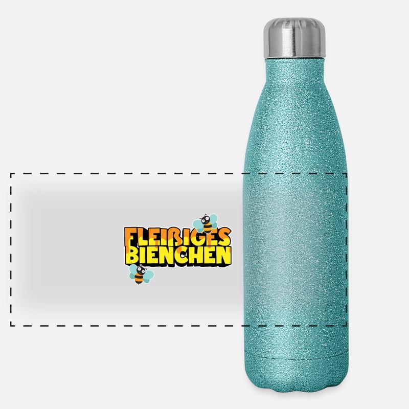 Fleißiges Bienchen Panorama Glitzer Isolierflasche 500 ml