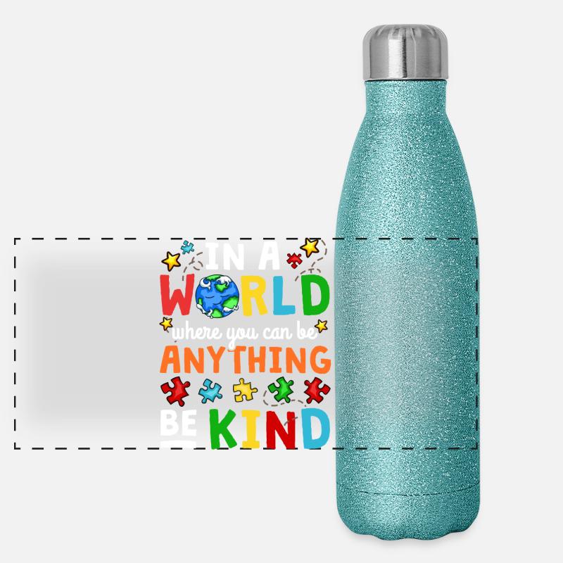 Autism awareness Panoramic Glitter Thermal Bottle 500 ml