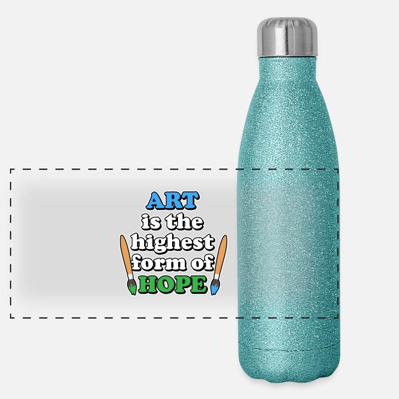 Kunst ist die höchste Form der Hoffnung - Maler Panorama Glitzer Isolierflasche 500 ml