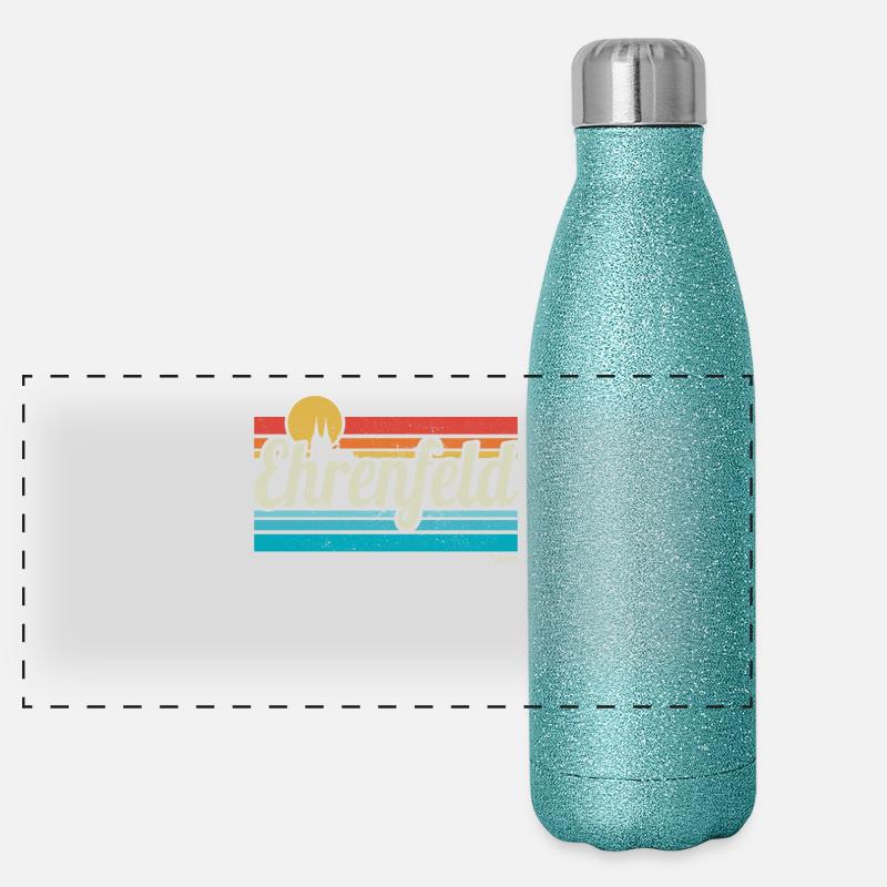 Ehrenfeld Veedel Köln Viertel Retro Vintage Surfer Panorama Glitzer Isolierflasche 500 ml