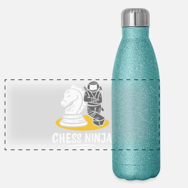 Schach Schachspieler Panorama Glitzer Isolierflasche 500 ml
