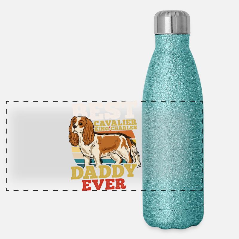 Cavalier King Charles Panorama Glitzer Isolierflasche 500 ml