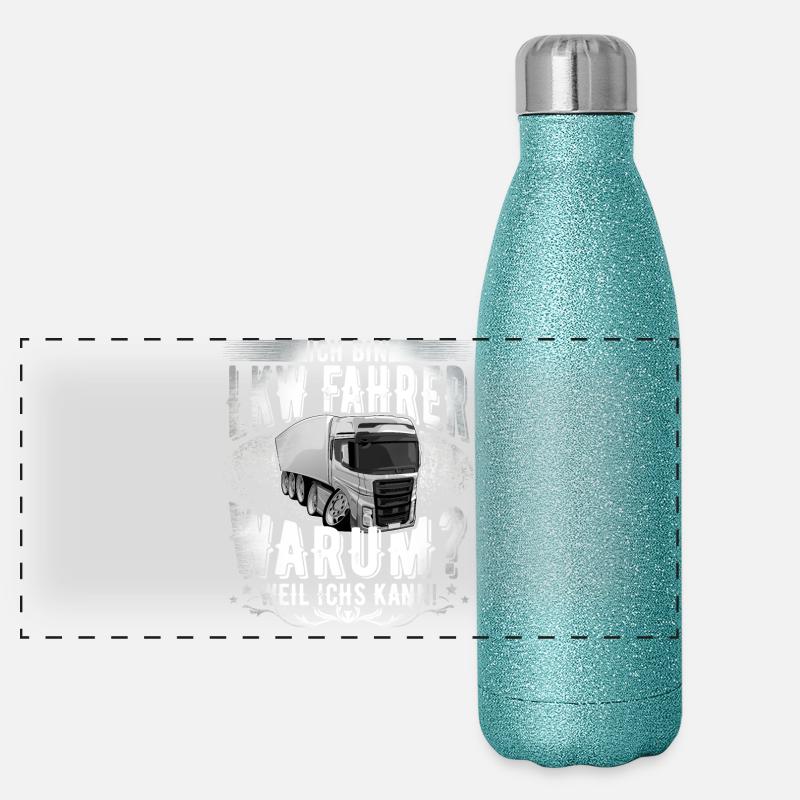 Lkw Fahrer Panorama Glitzer Isolierflasche 500 ml