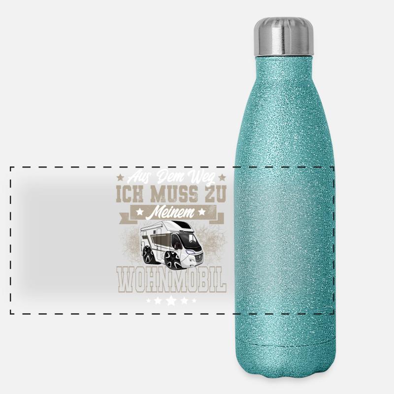 Camping Camper Wohnmobil Panorama Glitzer Isolierflasche 500 ml