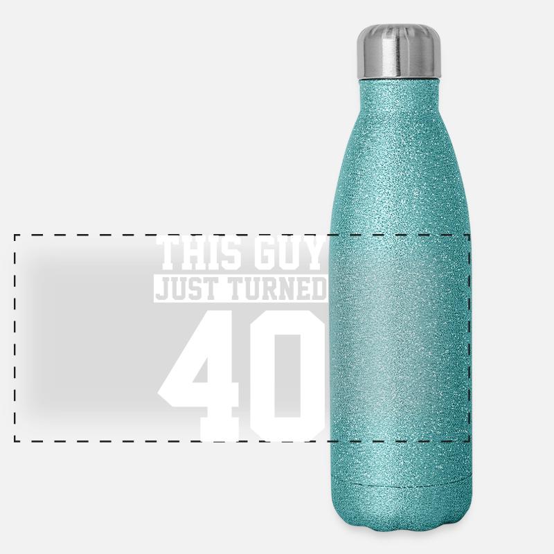40th Birthday Forty Birthday Panoramic Glitter Thermal Bottle 500 ml