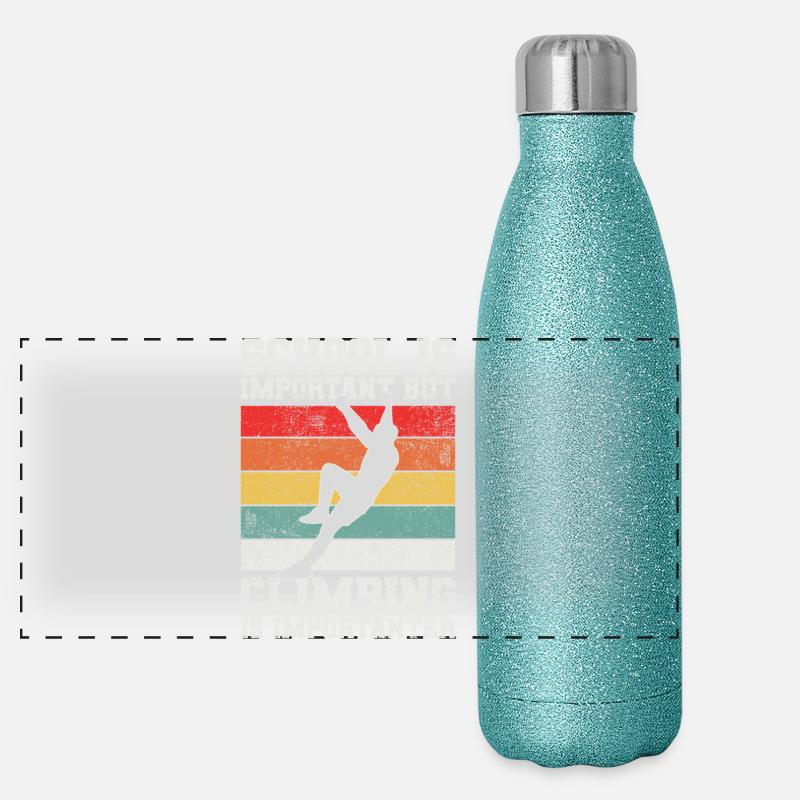 Klettern Kletterer Bouldern Panorama Glitzer Isolierflasche 500 ml