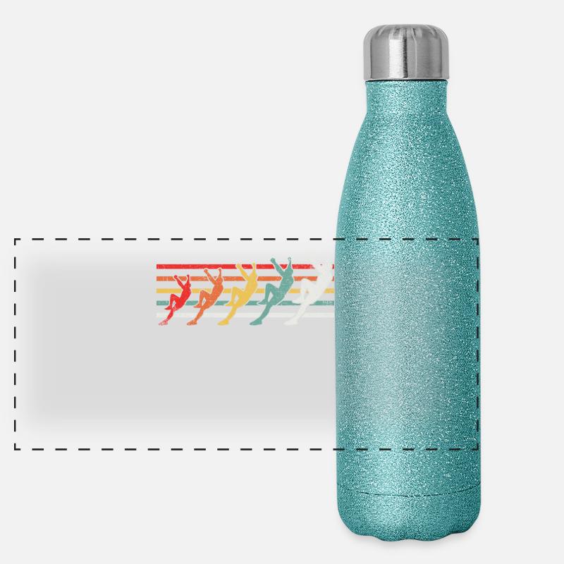 Klettern Kletterer Panorama Glitzer Isolierflasche 500 ml
