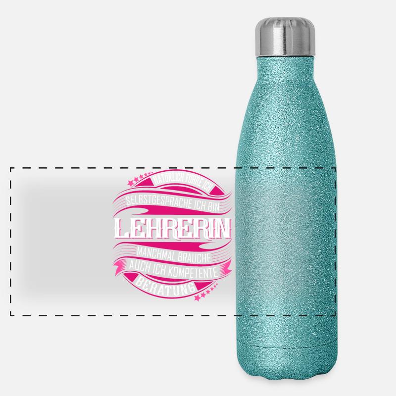 Lehrerin Panorama Glitzer Isolierflasche 500 ml