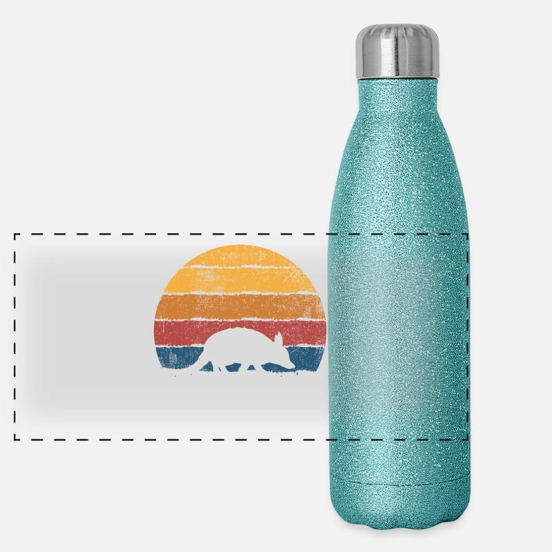 Gürteltier Gürteltiere Panorama Glitzer Isolierflasche 500 ml