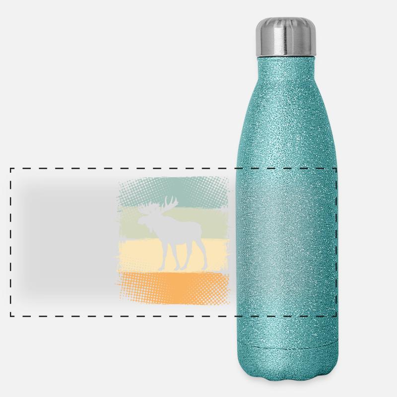 Elch Panorama Glitzer Isolierflasche 500 ml