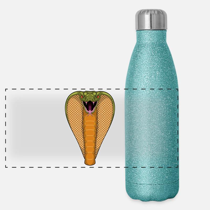 Serpent Cobra Gourde isotherme panoramique pailletée 500 ml