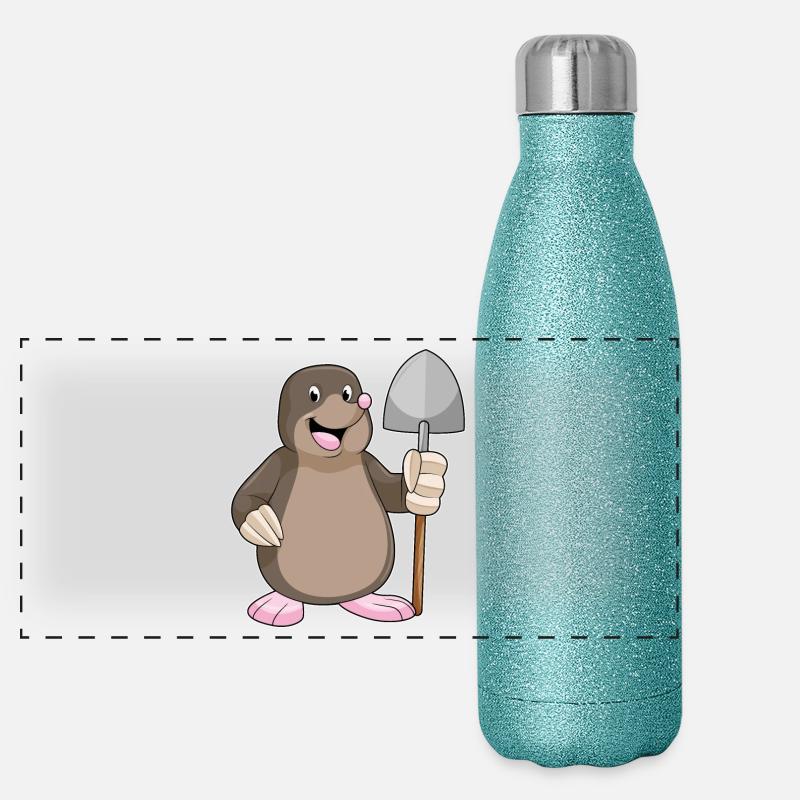 Mole Miner Shovel Mining Panoramic Glitter Thermal Bottle 500 ml