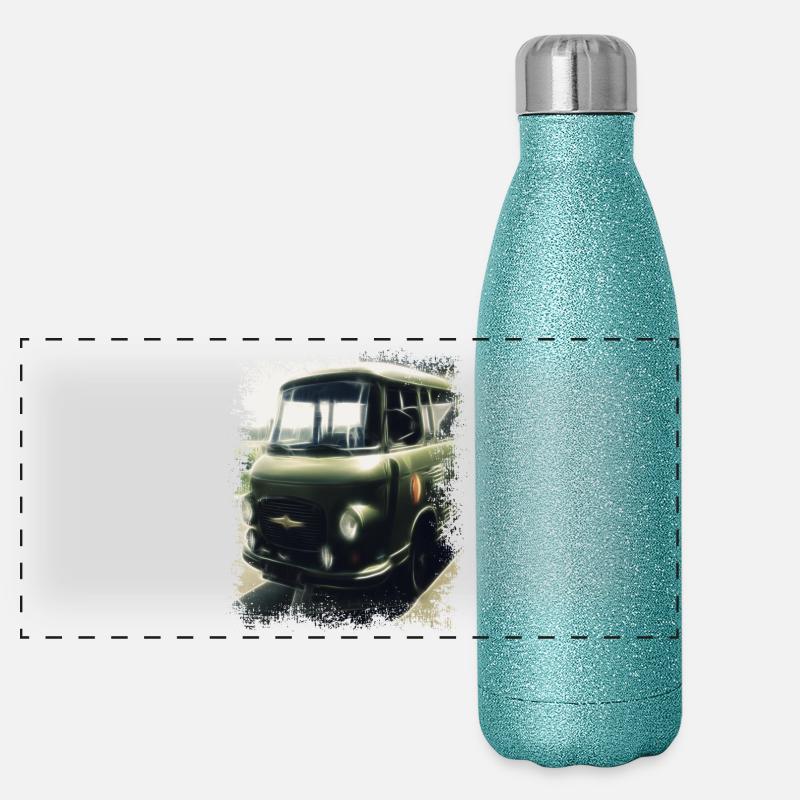 Barkas - NVA - DDR - Transporter Panorama Glitzer Isolierflasche 500 ml