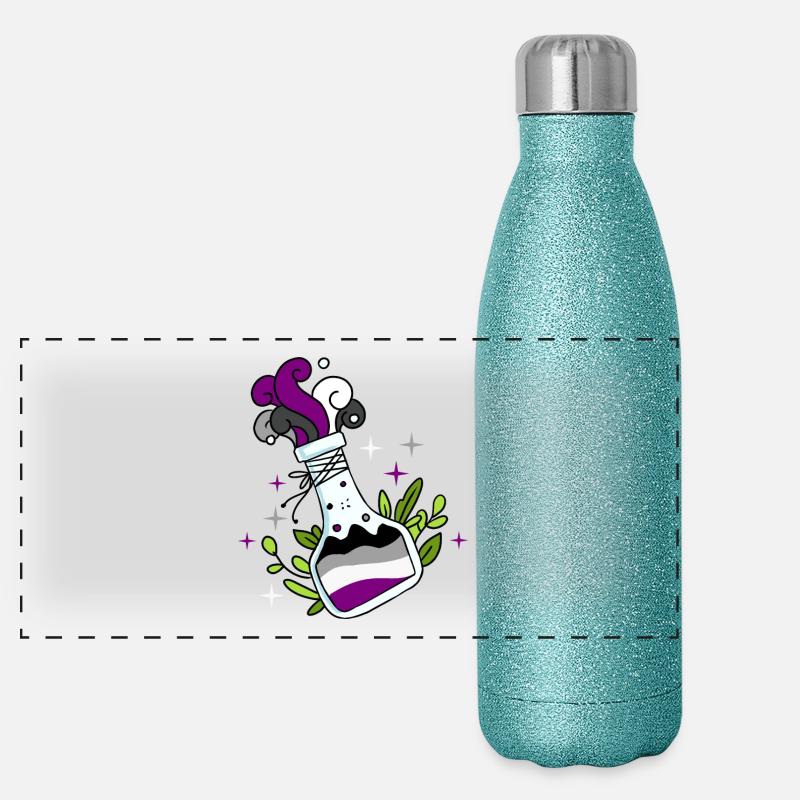 Fierté asexuée de potion Gourde isotherme panoramique pailletée 500 ml