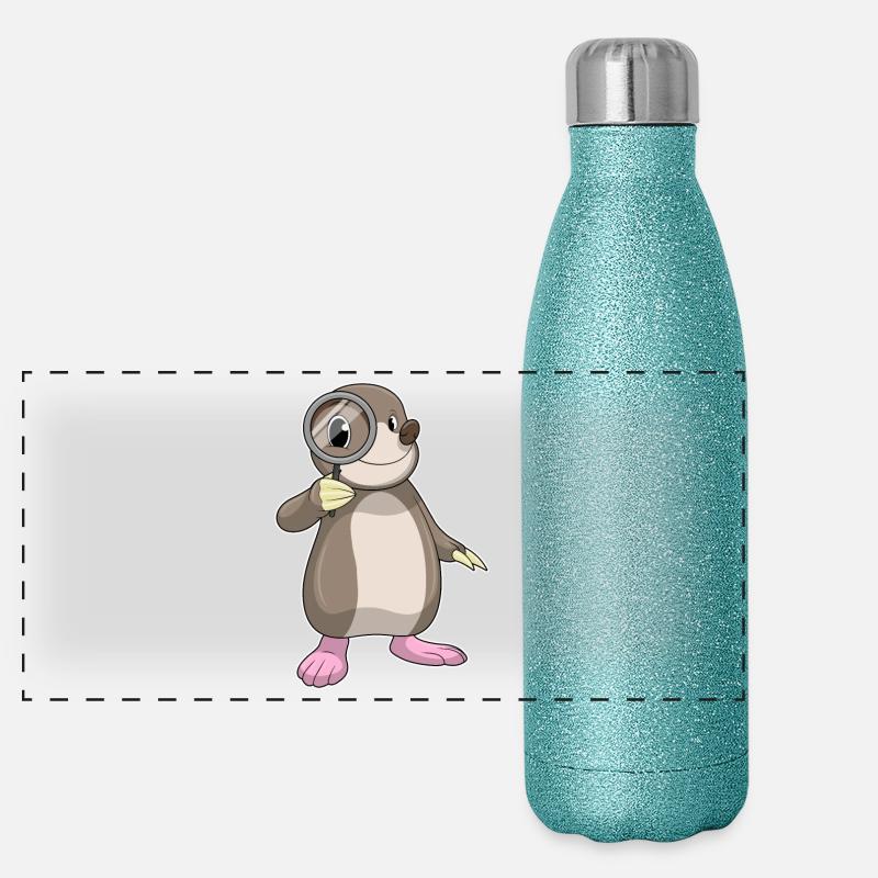 Mole Detective Magnifying Glass Panoramic Glitter Thermal Bottle 500 ml