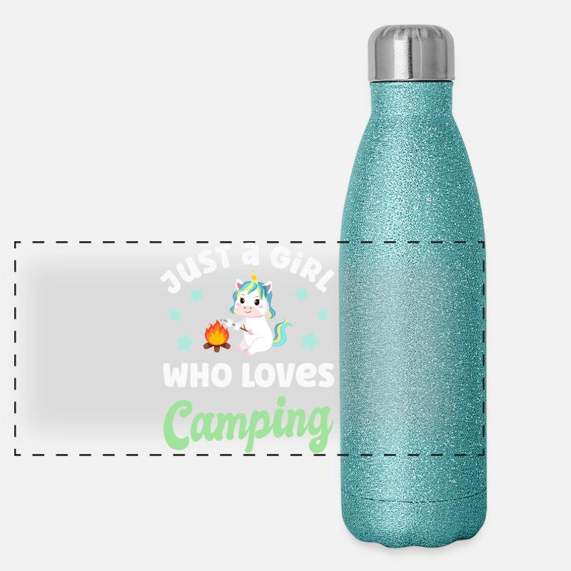 Camping Campen Panorama Glitzer Isolierflasche 500 ml