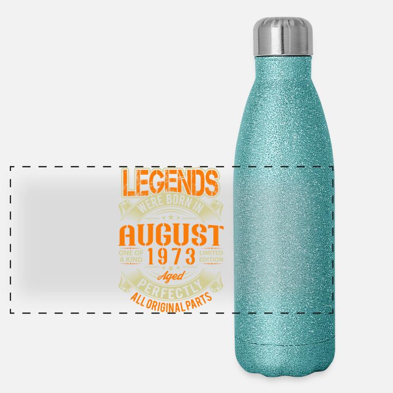 1973 August Birthday Legend Panoramic Glitter Thermal Bottle 500 ml