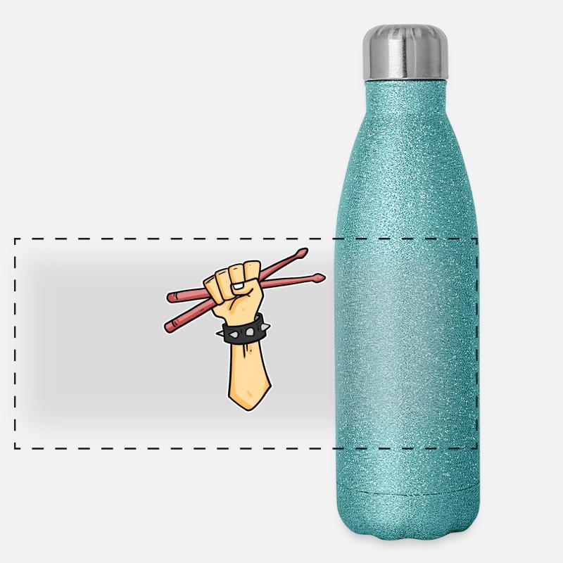 Drummer Schlagzeuger Drummer Sticks Gourde isotherme panoramique pailletée 500 ml